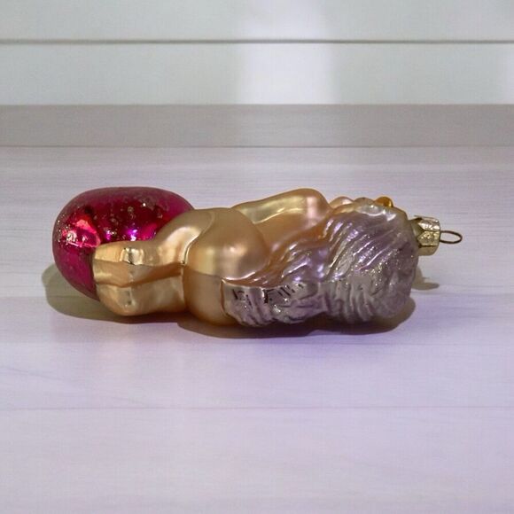 Vintage Christopher Radko 'Heart Ride' 1996 Blown Glass Cupid Angel Ornament - Picture 4 of 5